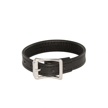 Plain cockring with buckle, leather - TOYS