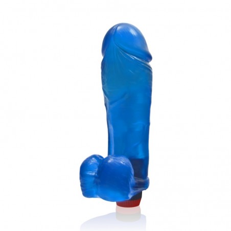 SI IGNITE Thick Cock with Balls and Vibration, 25 cm (10 in), Blue - TOYS