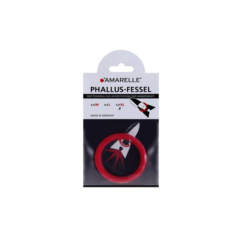 AMARELLE Phallus-Fessel, Latex Cockring, XL, red, - TOYS